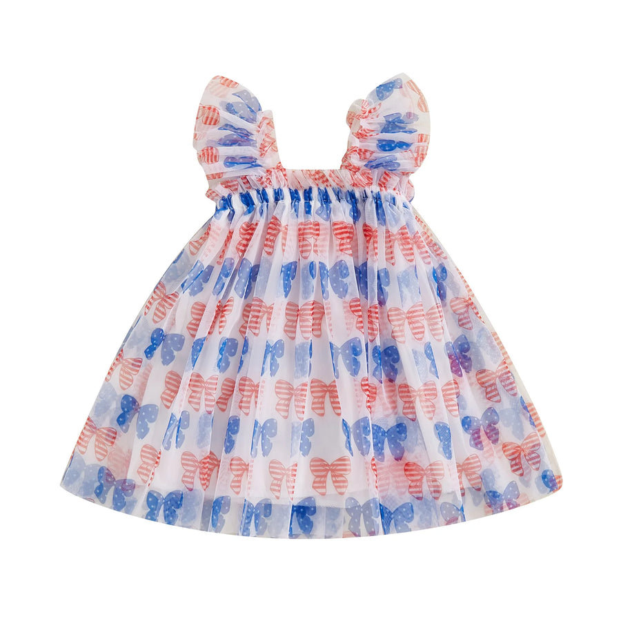 RED, WHITE & BLUE Bowtie Tulle Dress