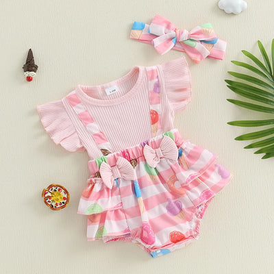 ICE CREAM & DONUTS Ruffle Romper