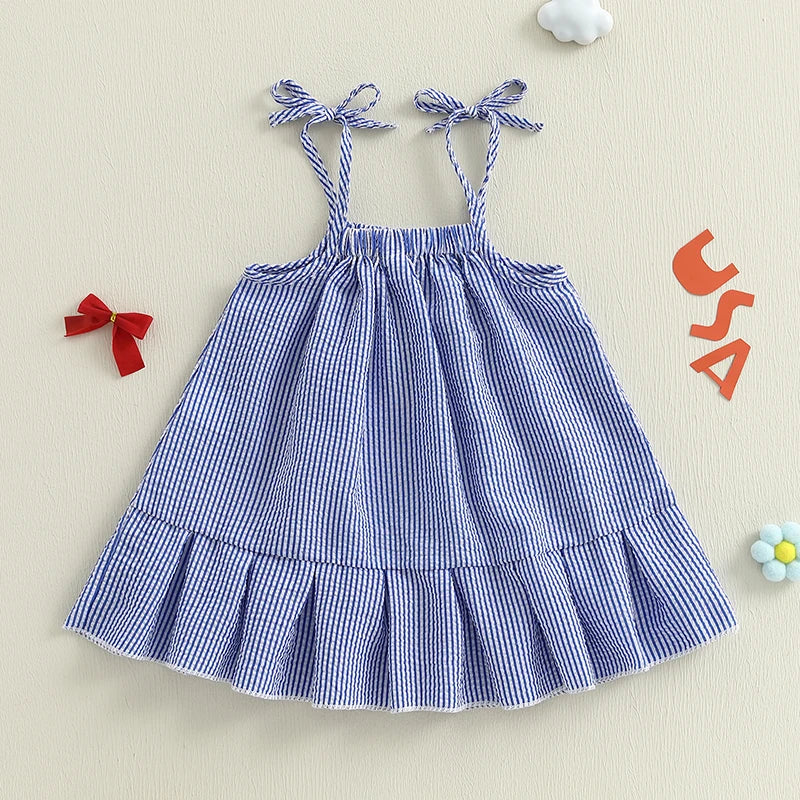 USA Striped Ruffle Dress