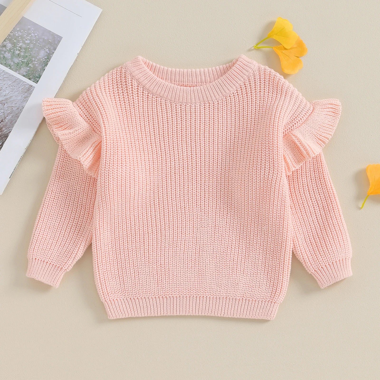 AUDREY Ruffle Sleeve Knitted Sweater