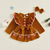 GINGERBREAD GIRL Velvet Romper Dress