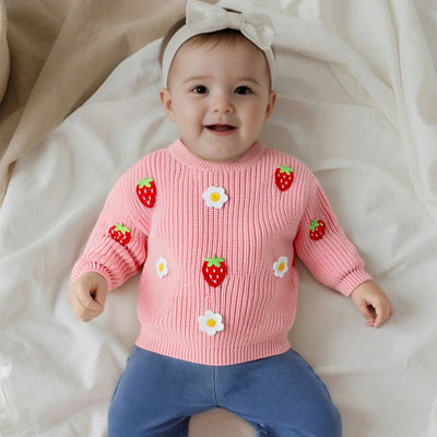 STRAWBERRIES & DAISIES Knitted Sweater