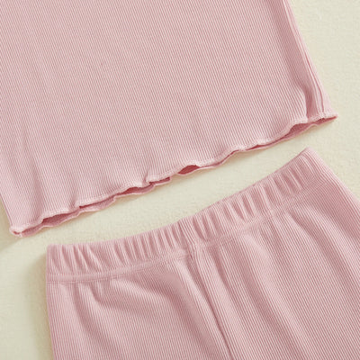 LITTLE BOWTIE Ribbed Ruffle Outfit