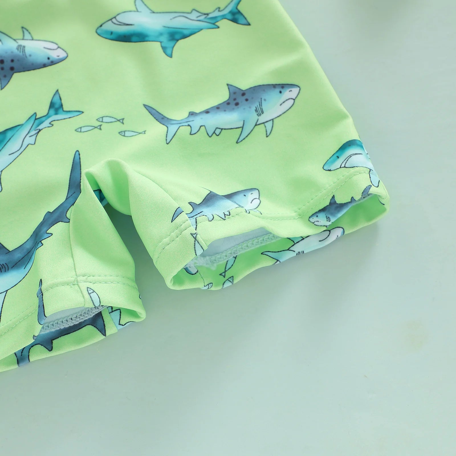 SHARKS Lime Green Swimsuit with Sun Hat