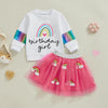 BIRTHDAY GIRL Rainbow Skirt Outfit