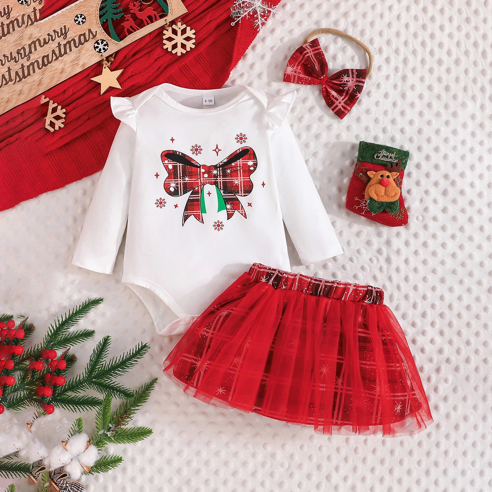 BOWTIE Plaid Tulle Skirt Outfit