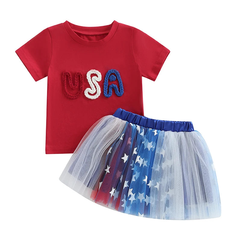 USA Layered Tulle Skirt Outfit