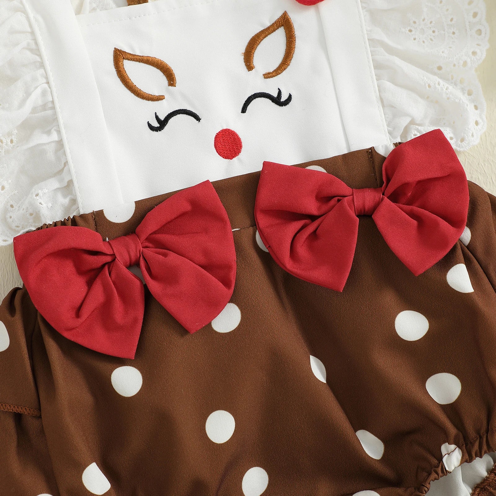 HAPPY REINDEER Romper with Headband