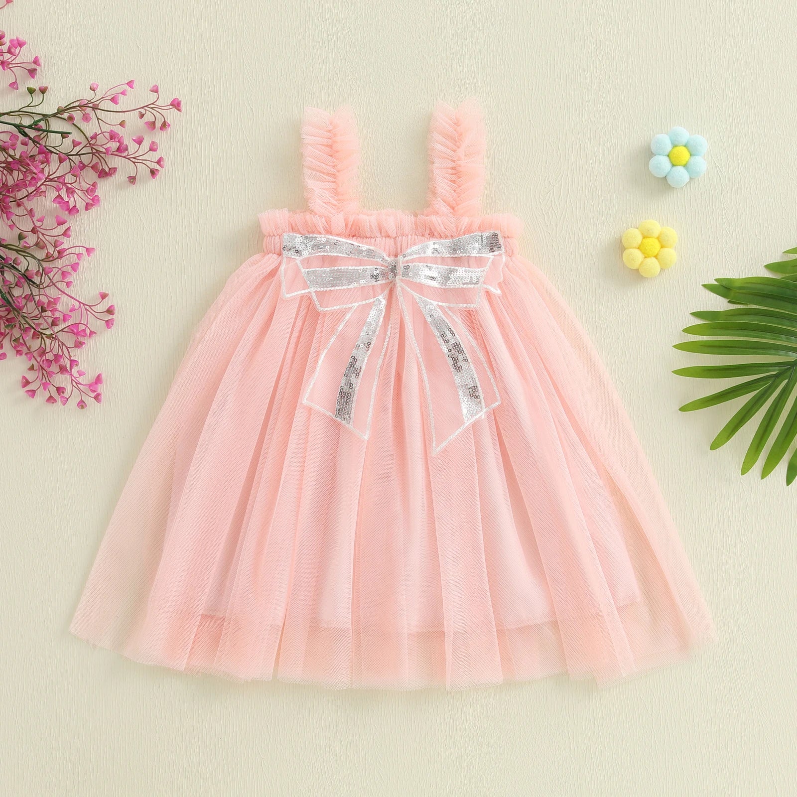 GLITTER BOW Tulle Dress