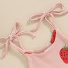 STRAWBERRY Waffle Knit Romper