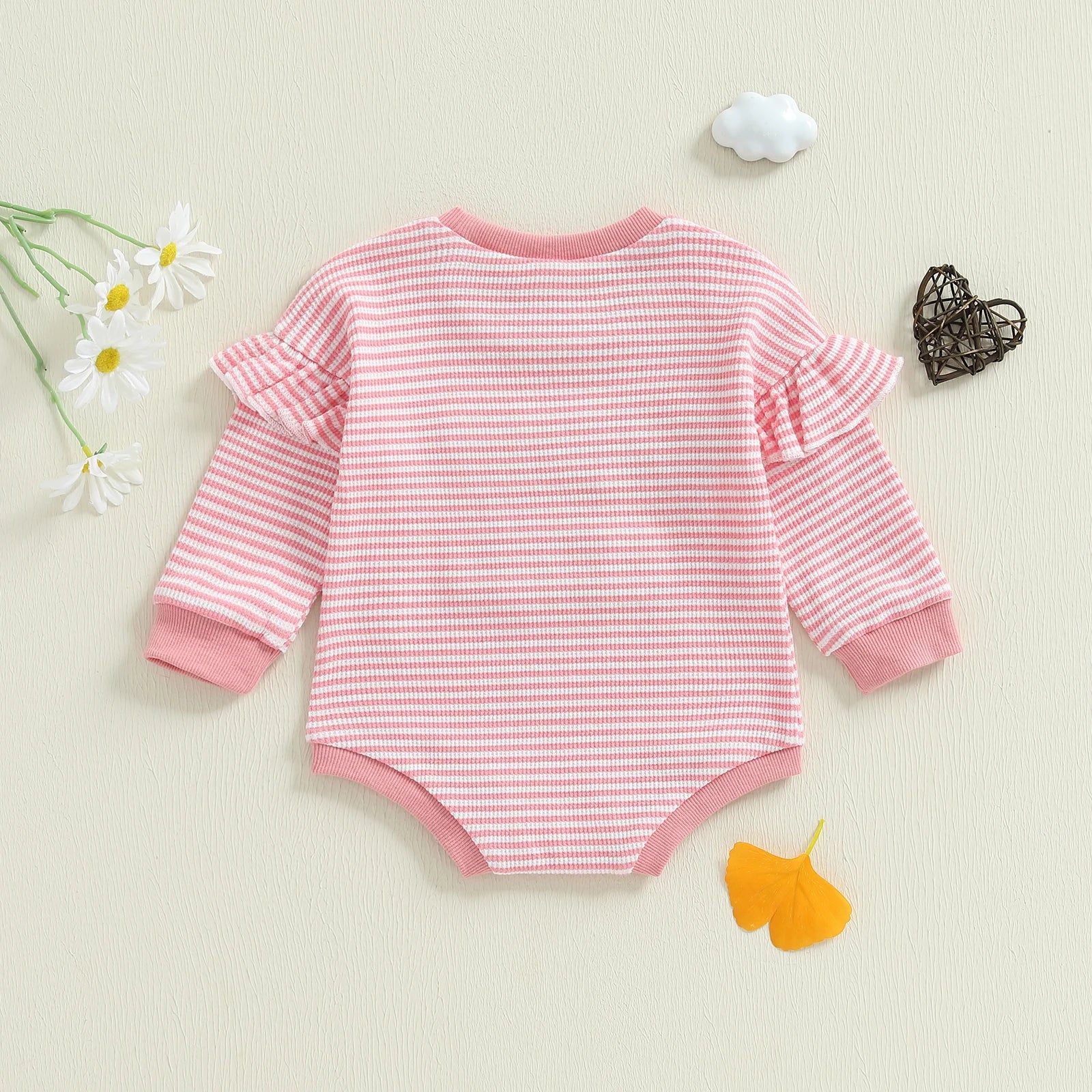 DADDY'S GIRL Striped Ruffle Romper