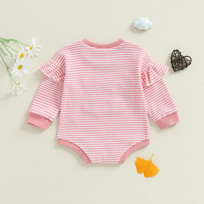 DADDY'S GIRL Striped Ruffle Romper