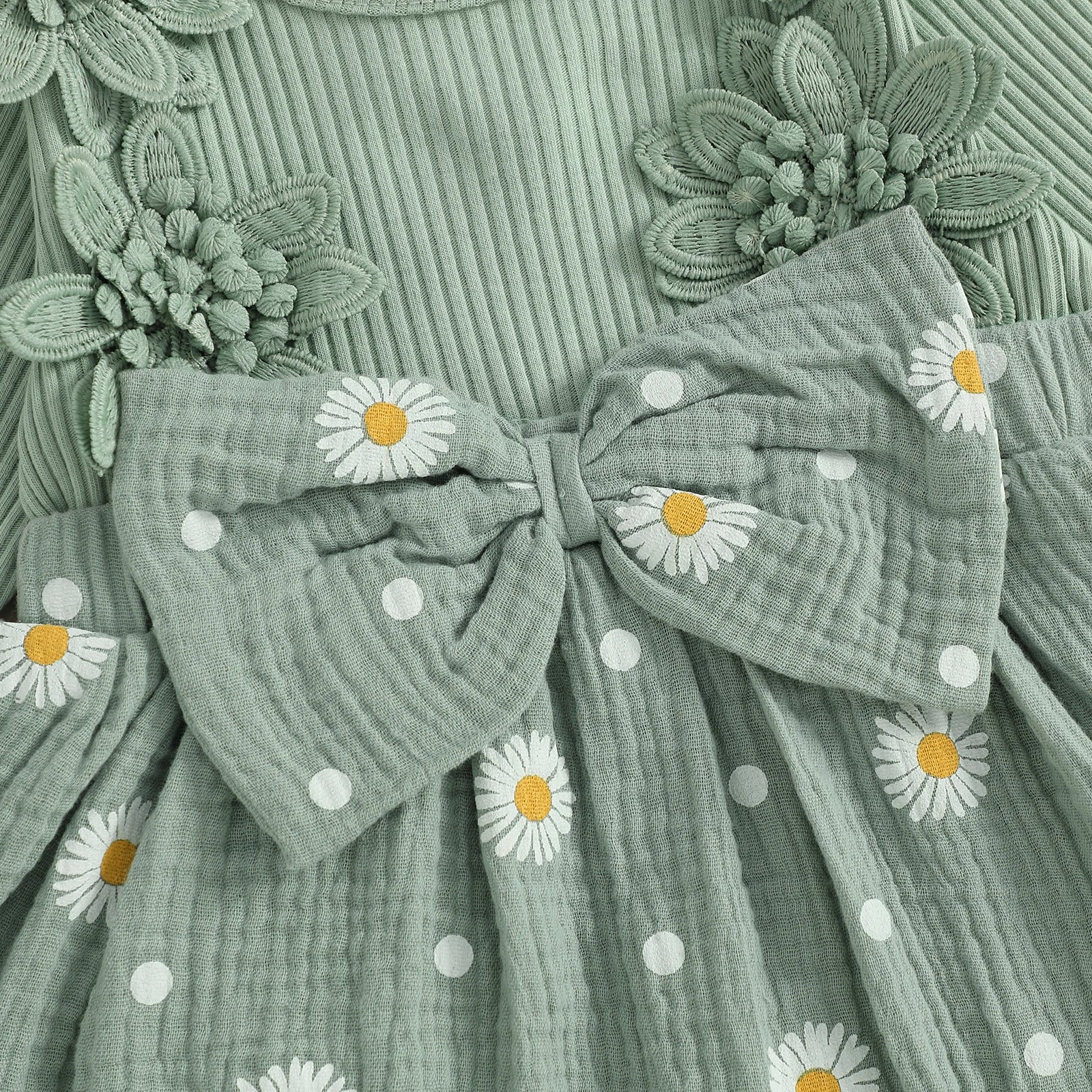 DAISY Crochet Floral Romper Dress