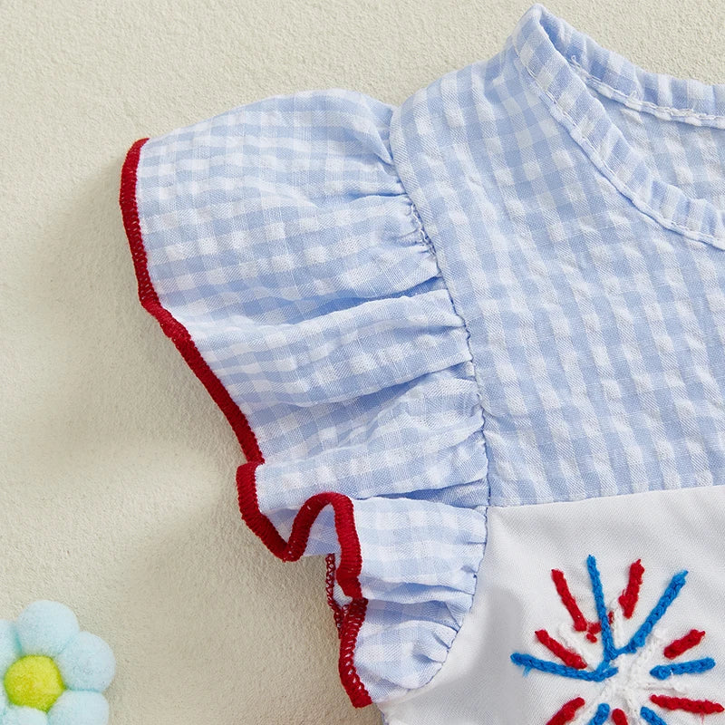 INDEPENDENCE DAY Ruffle Sleeve Bowtie Dress