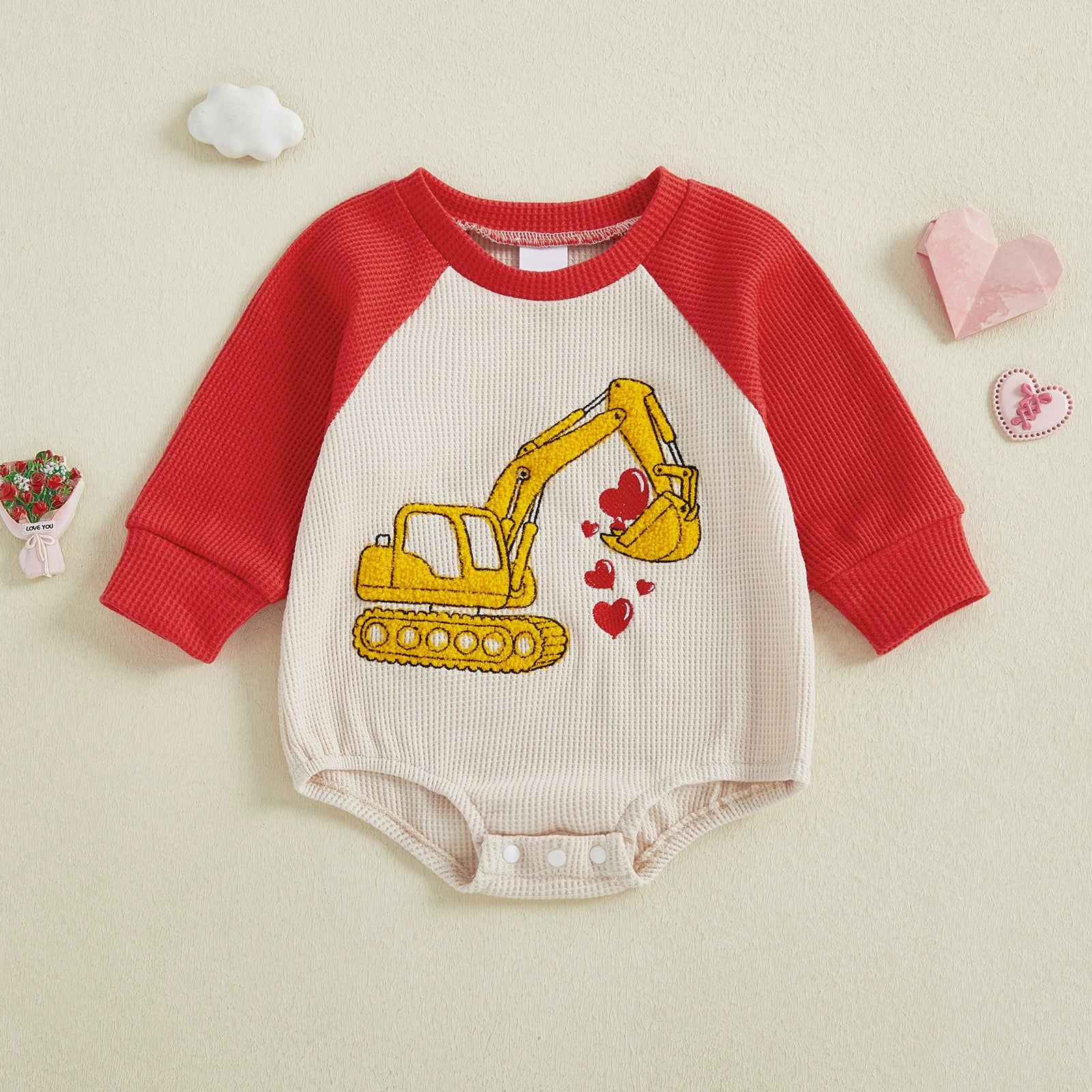 EXCAVATOR LOVE Long-Sleeve Onesie