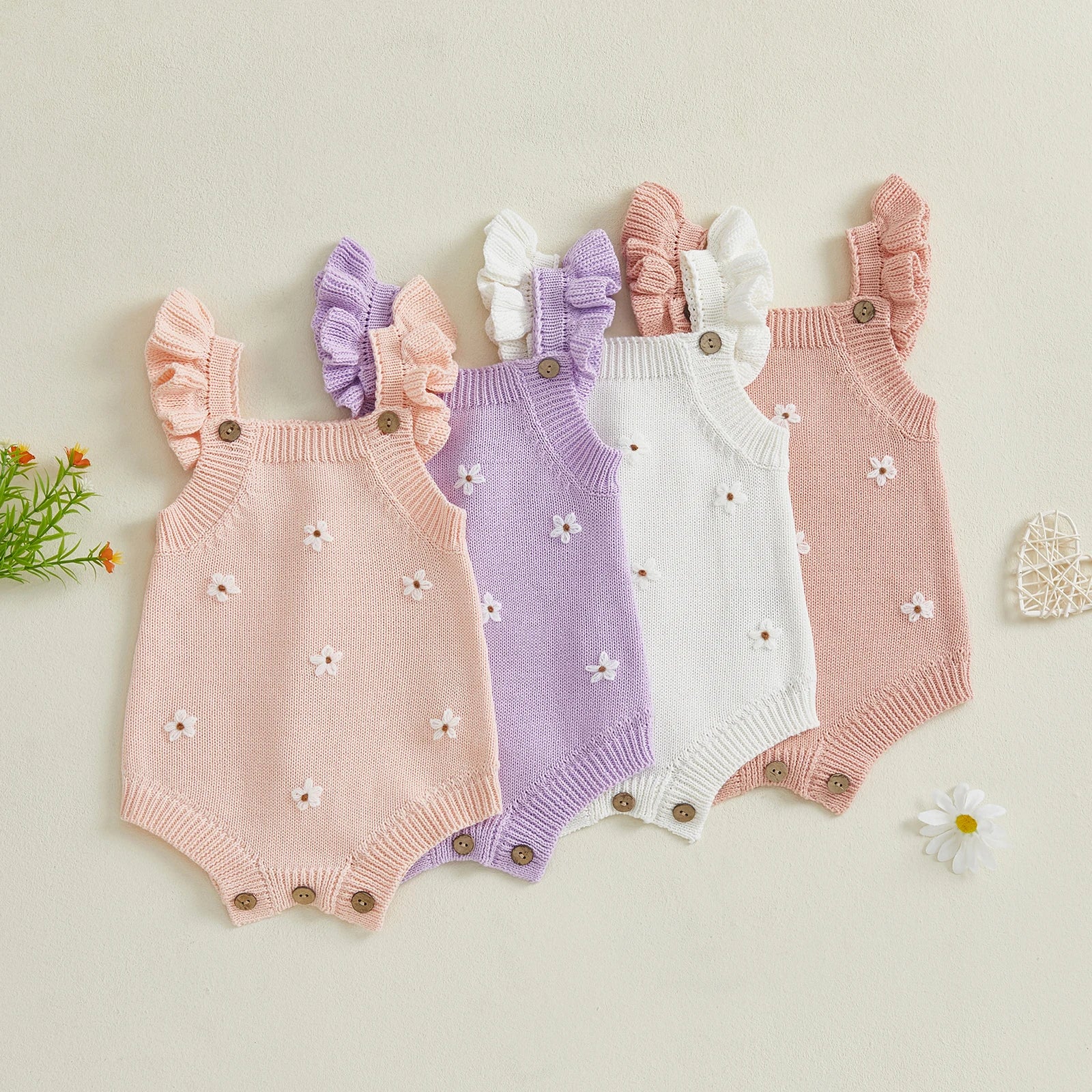 DAISY Knitted Ruffle Romper