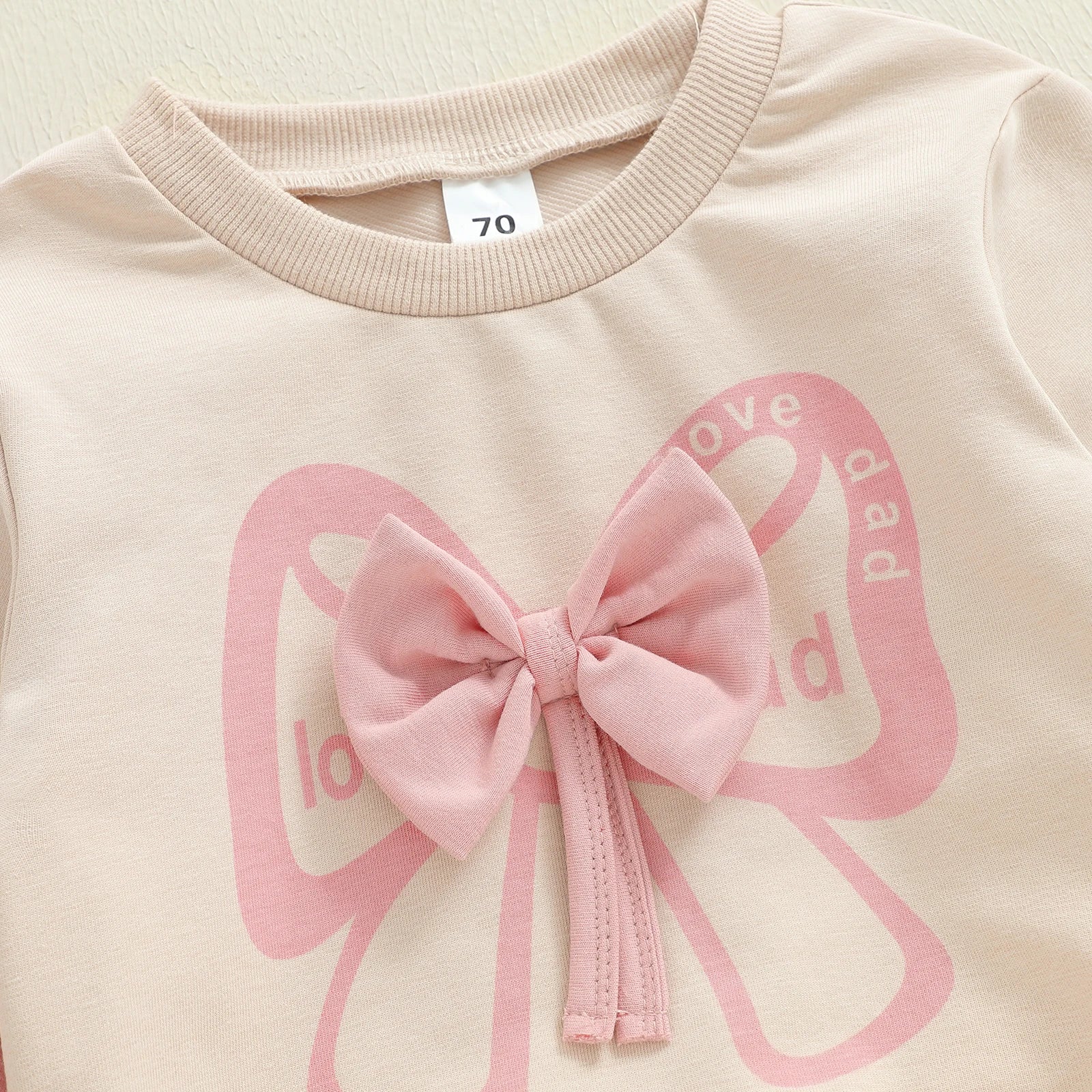 LOVE DAD Pink Bow Ruffle Outfit