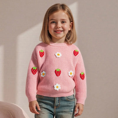 STRAWBERRIES & DAISIES Knitted Sweater