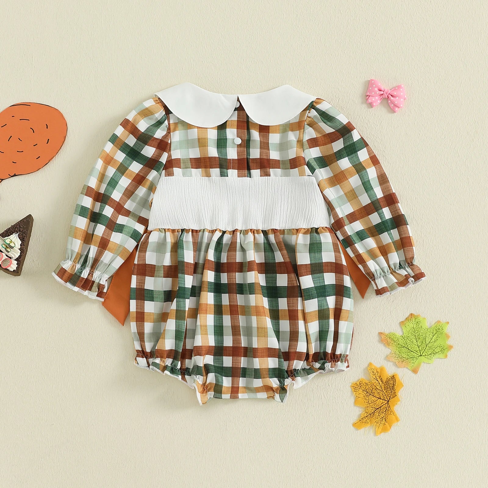 TURKEY Plaid Bowtie Romper