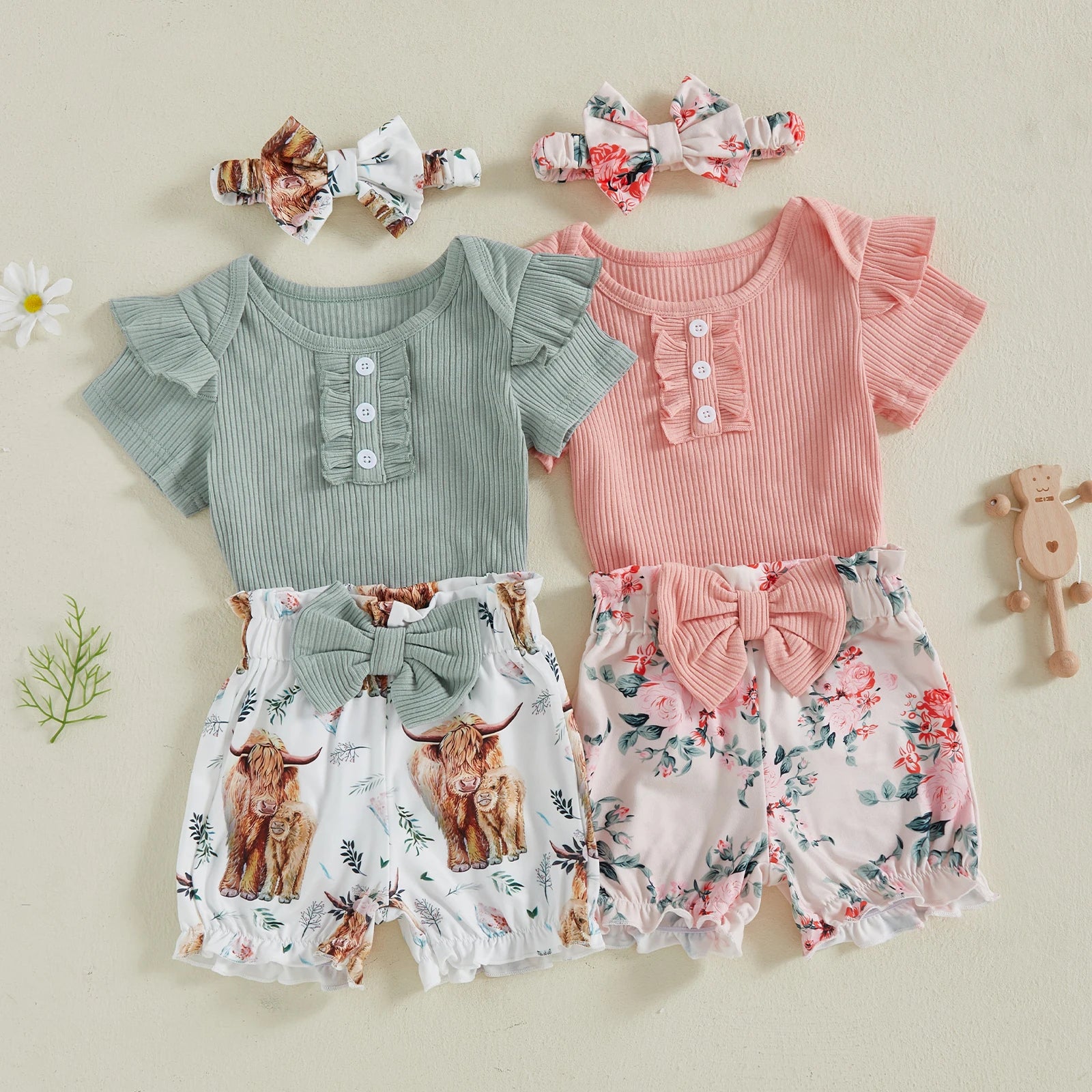 HIGHLAND CALF Bowtie Ruffle Outfit