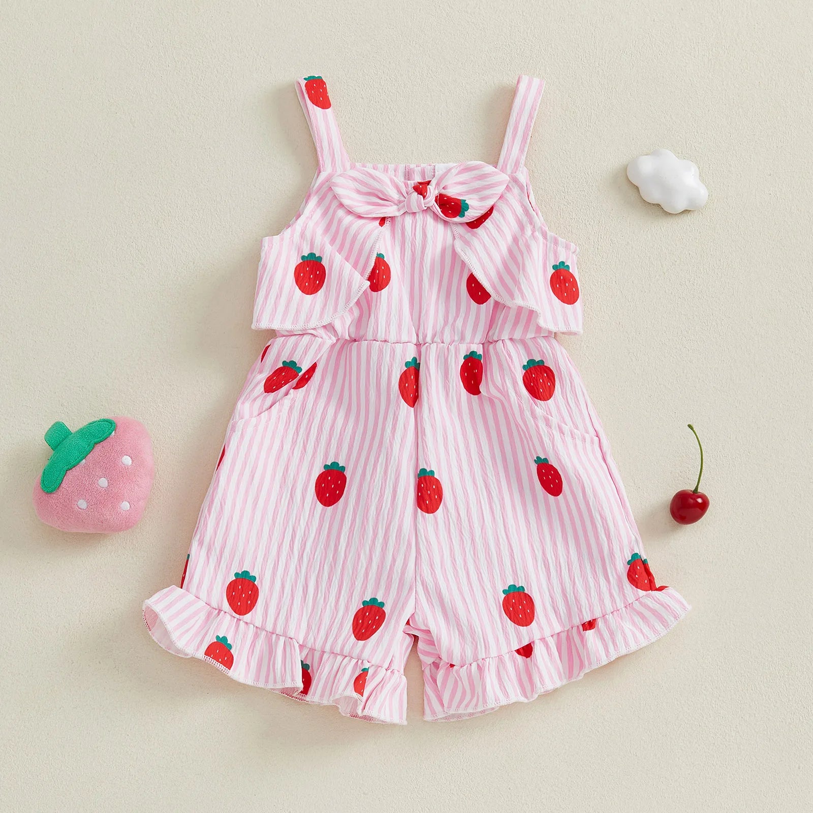 SUMMER FRUIT Bowtie Romper