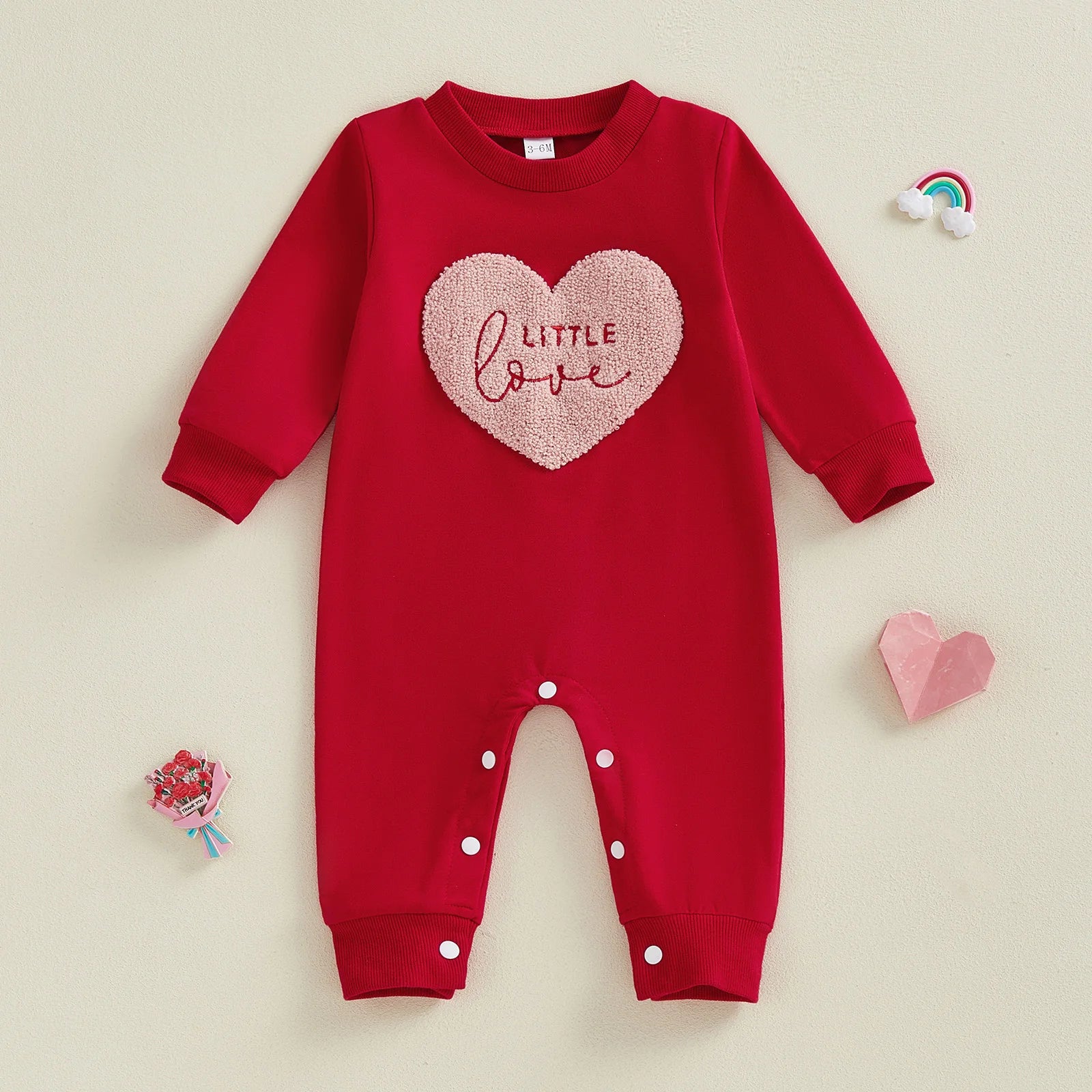 LITTLE LOVE Plush Heart Jumpsuit