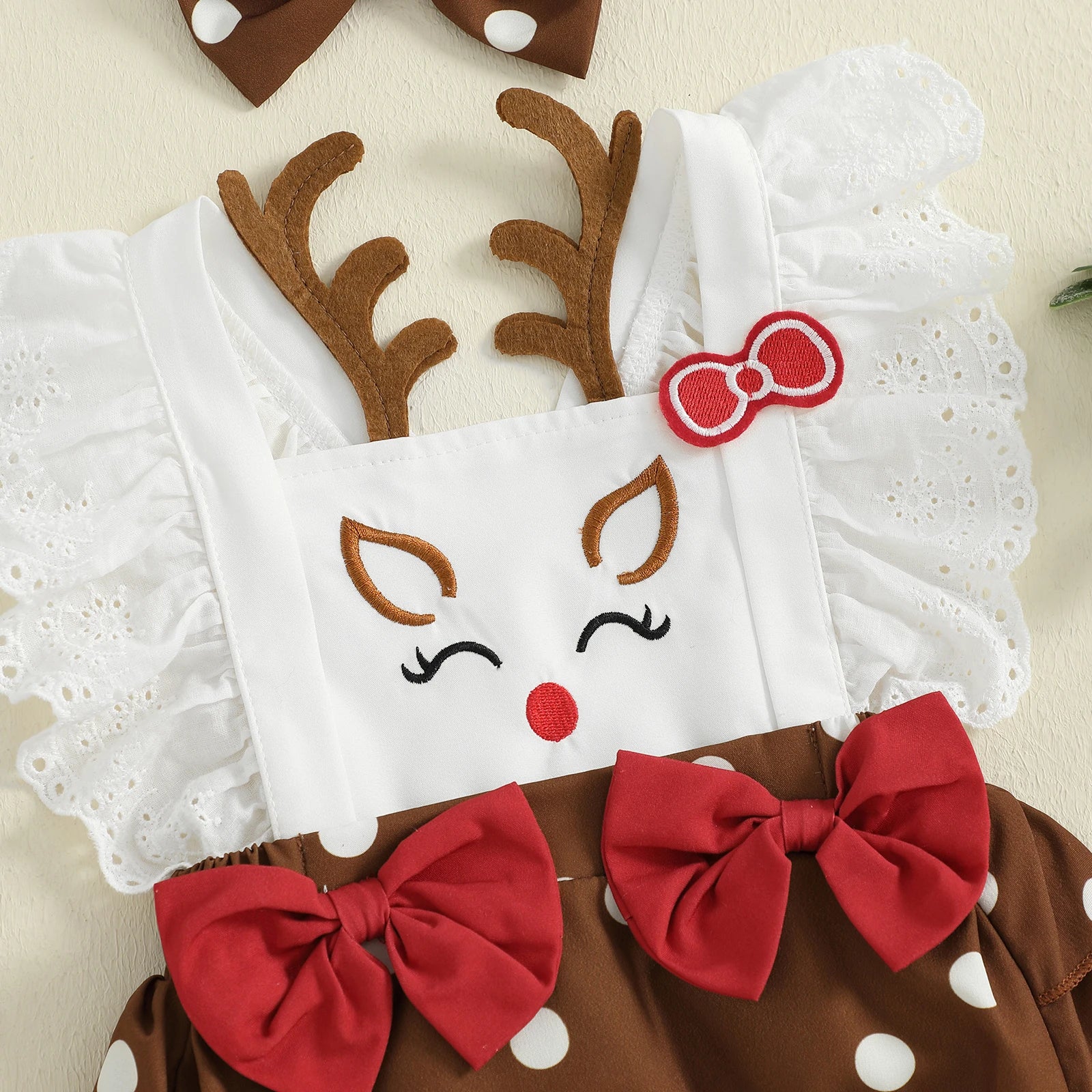HAPPY REINDEER Romper with Headband