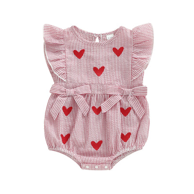 HEARTS Striped Bowtie Romper
