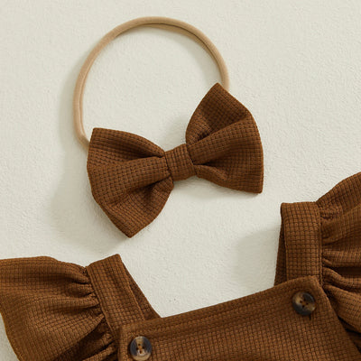 LITTLE TURKEY Waffle Knit Romper
