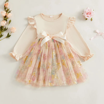 GOLDEN BUTTERFLIES Layered Dress