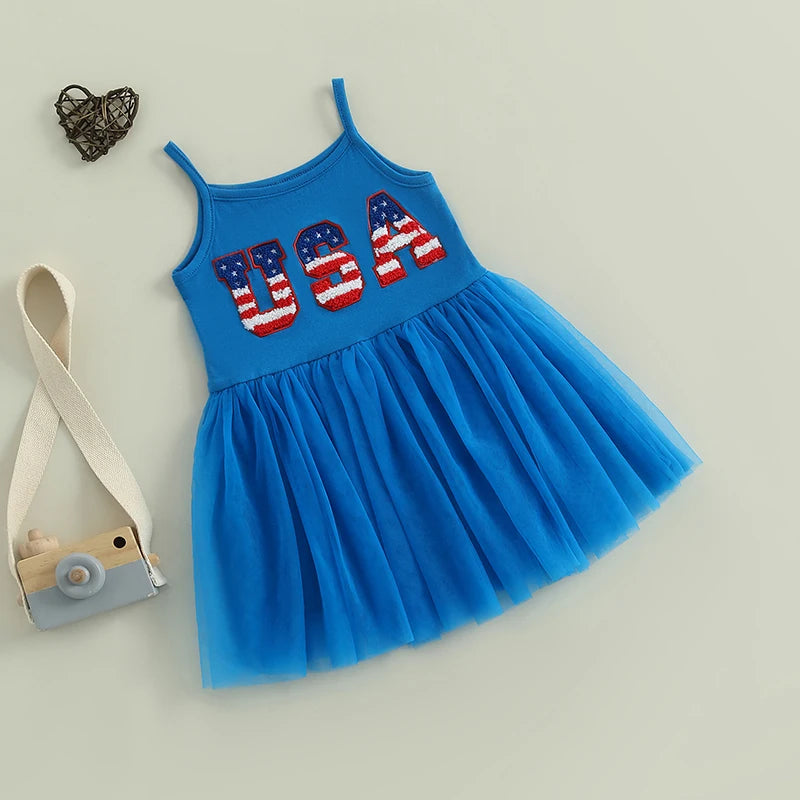 USA Blue Tulle Dress