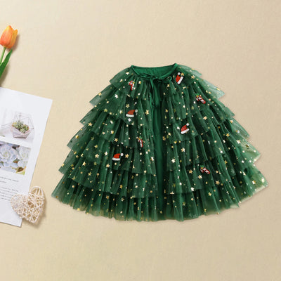 CHRISTMAS TREE Layered Cape