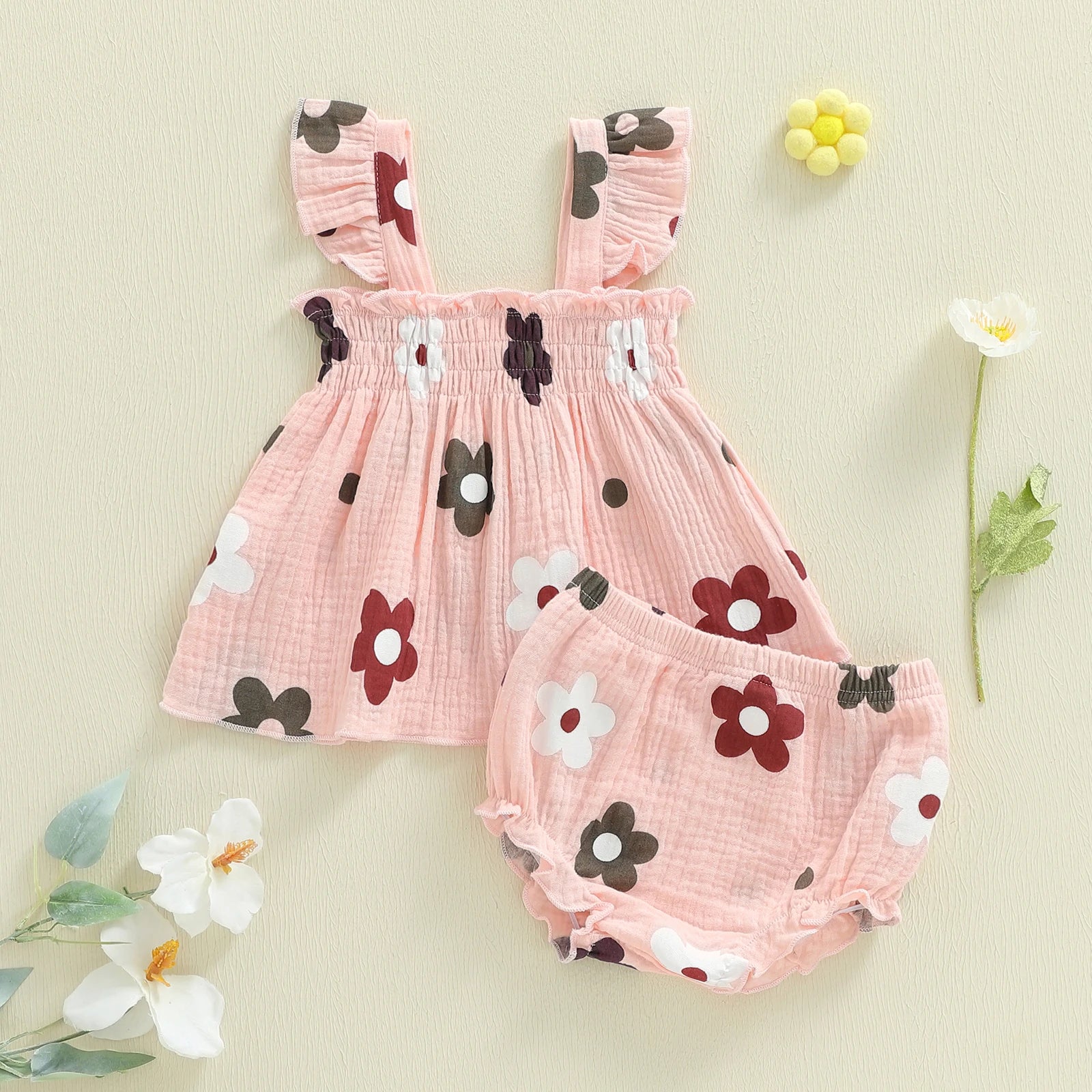 FLOWERS Smocked Summer Outfit