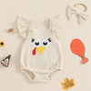 LITTLE TURKEY Waffle Knit Romper