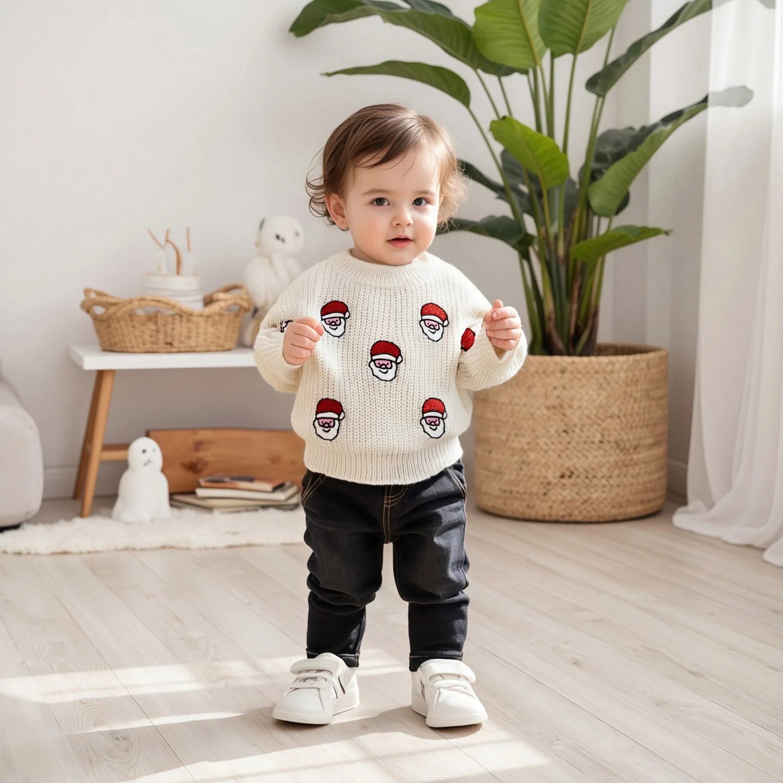 SANTA White Knitted Sweater