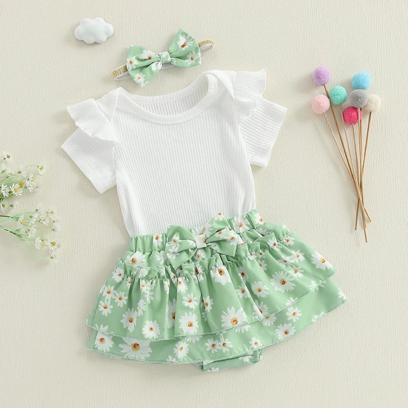 DAISY Green Layered Ruffle Outfit