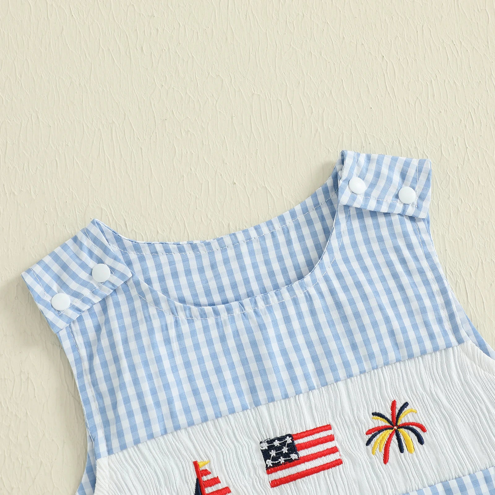 4TH OF JULY Checkered Romper