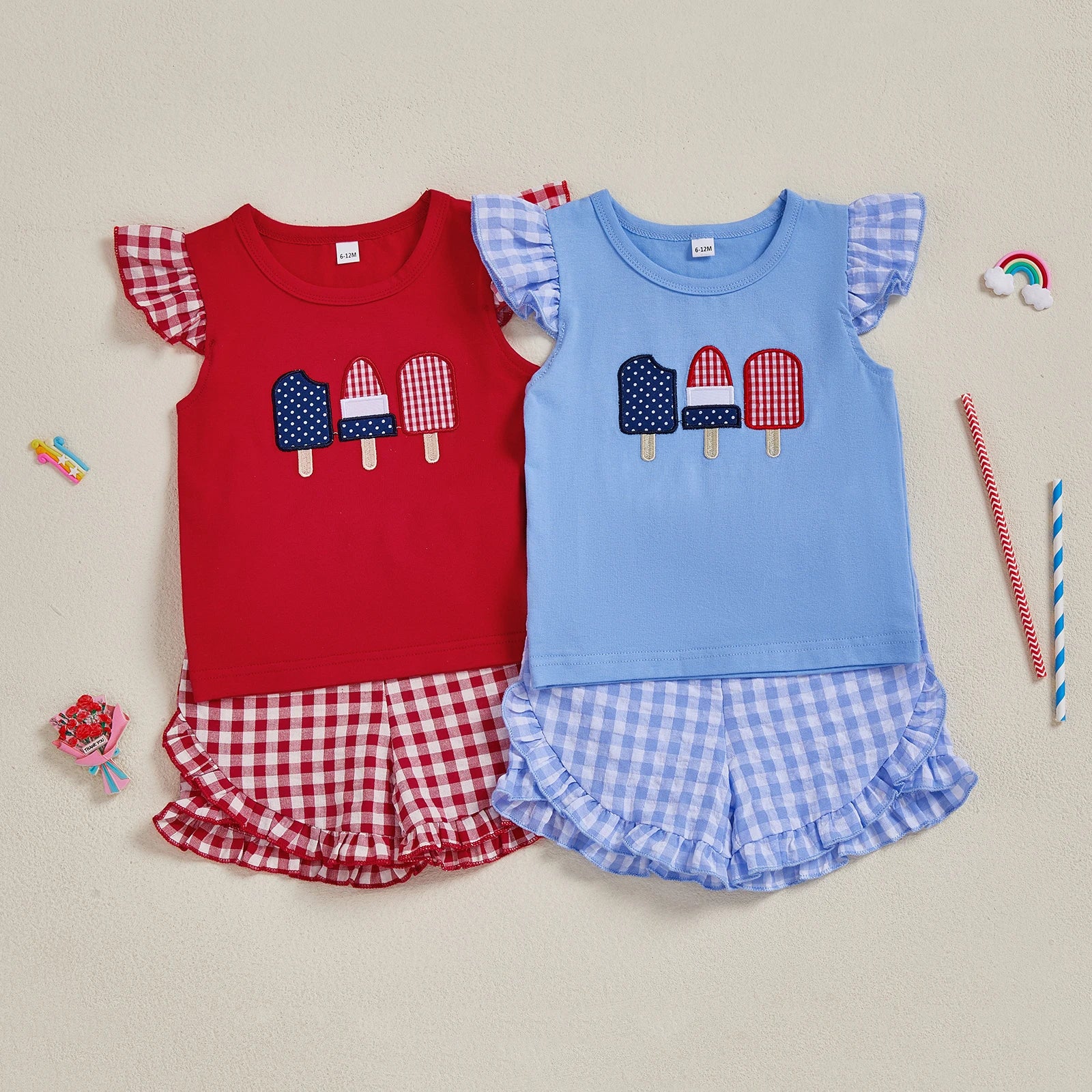 POPSICLE USA Checkered Outfit