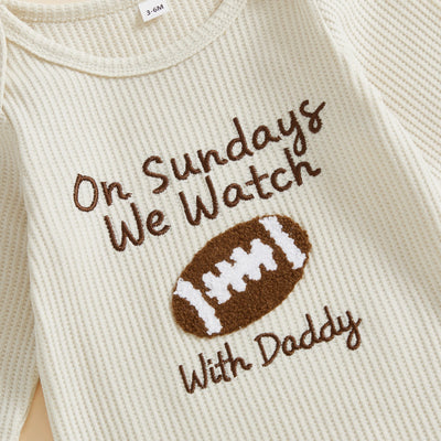 ON SUNDAYS WE WATCH FOOTBALL Waffle Knit Jumpsuit