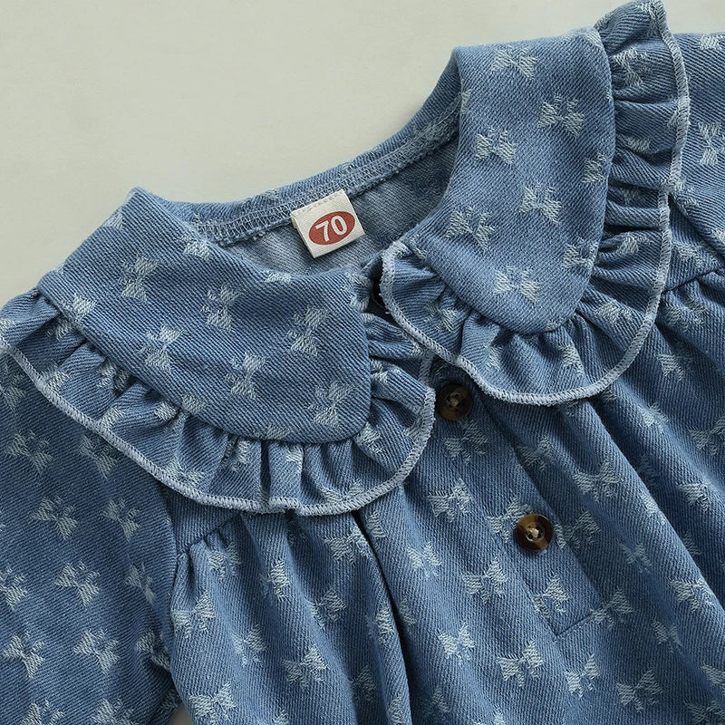 BOWTIES Denim Collar Romper
