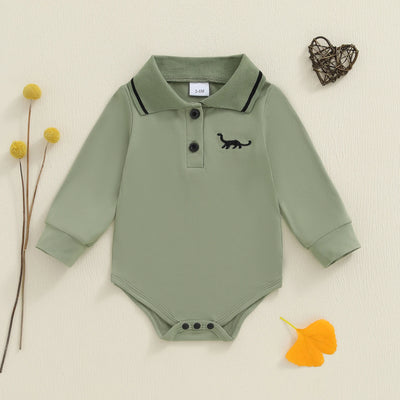 DINOSAUR Polo Long-Sleeve Onesie