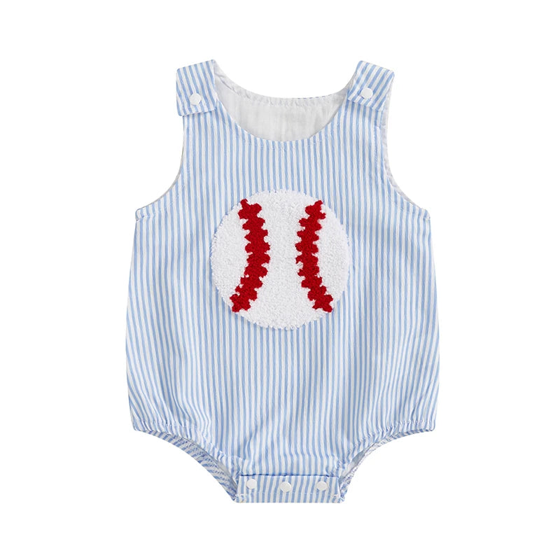 BASEBALL Striped Onesie