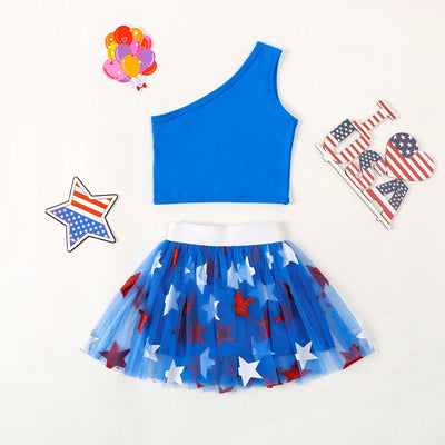 MISS INDEPENDENCE Asymmetric Tutu Outfit