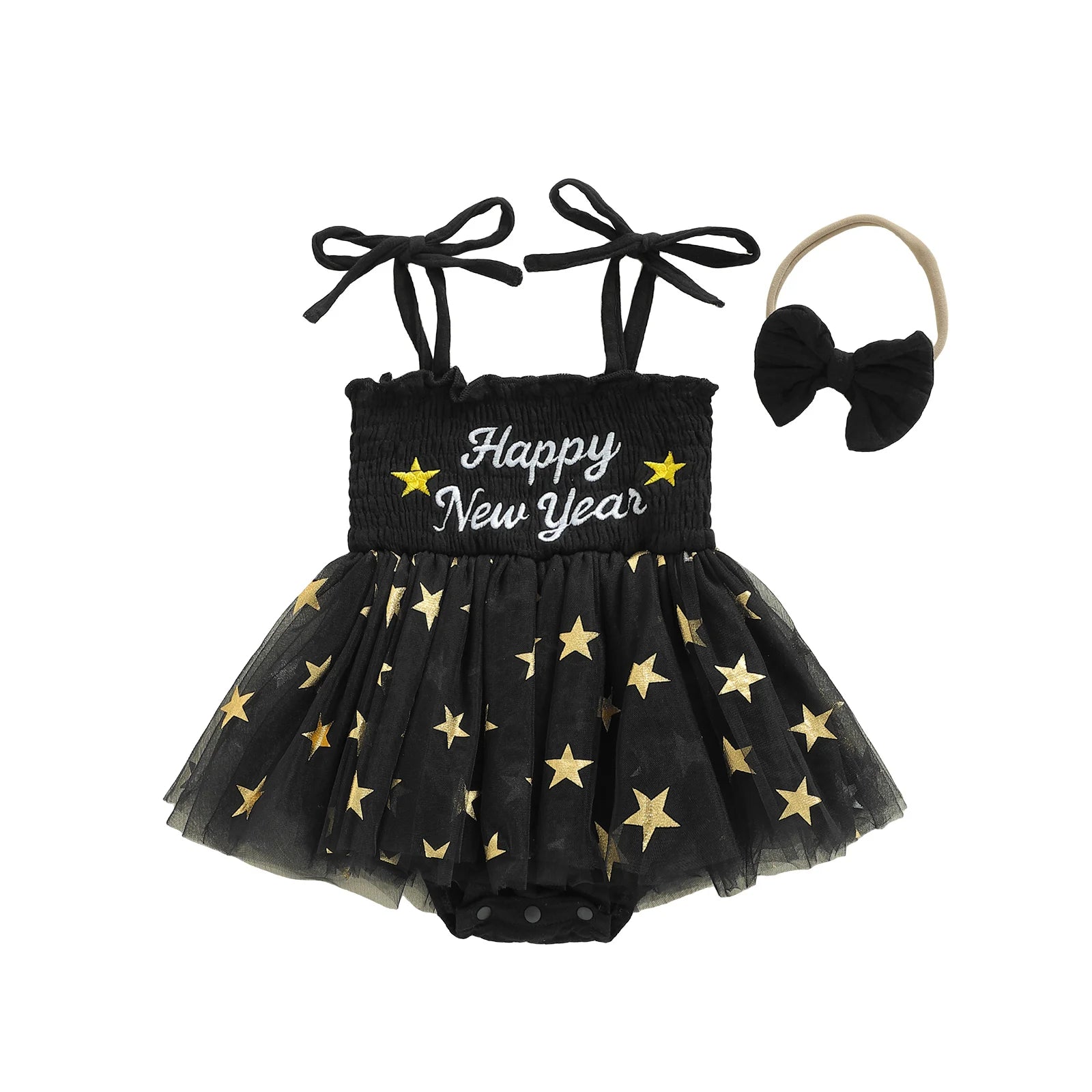 HAPPY NEW YEAR Stars Romper Dress