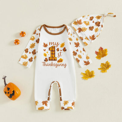 MY 1ST THANKSGIVING Fall Leaves Jumpsuit