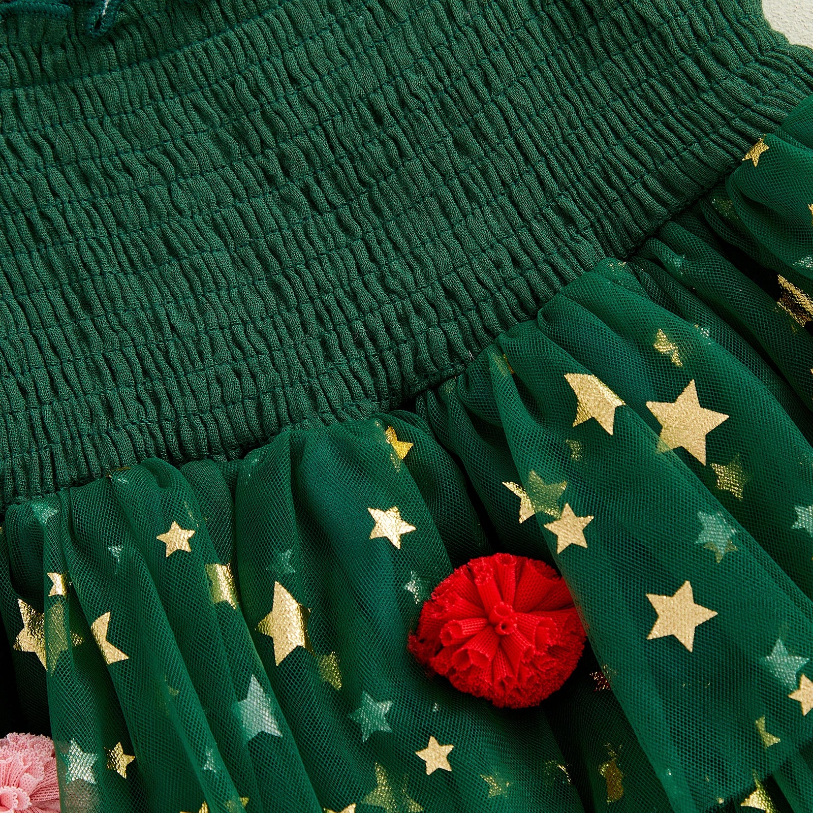 CHRISTMAS Smocked Layered Dress