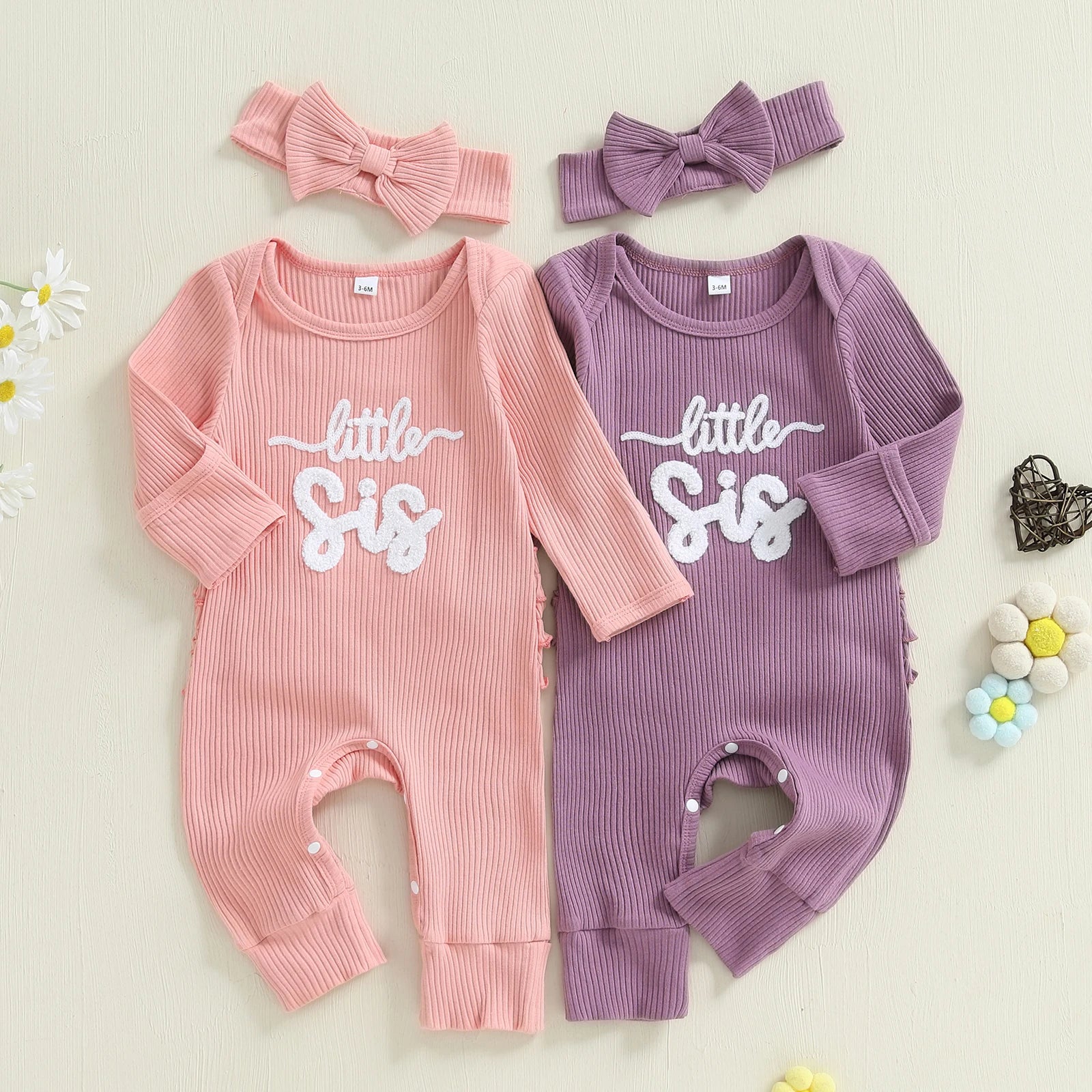 LITTLE SIS Ribbed Jumpsuit with Headband