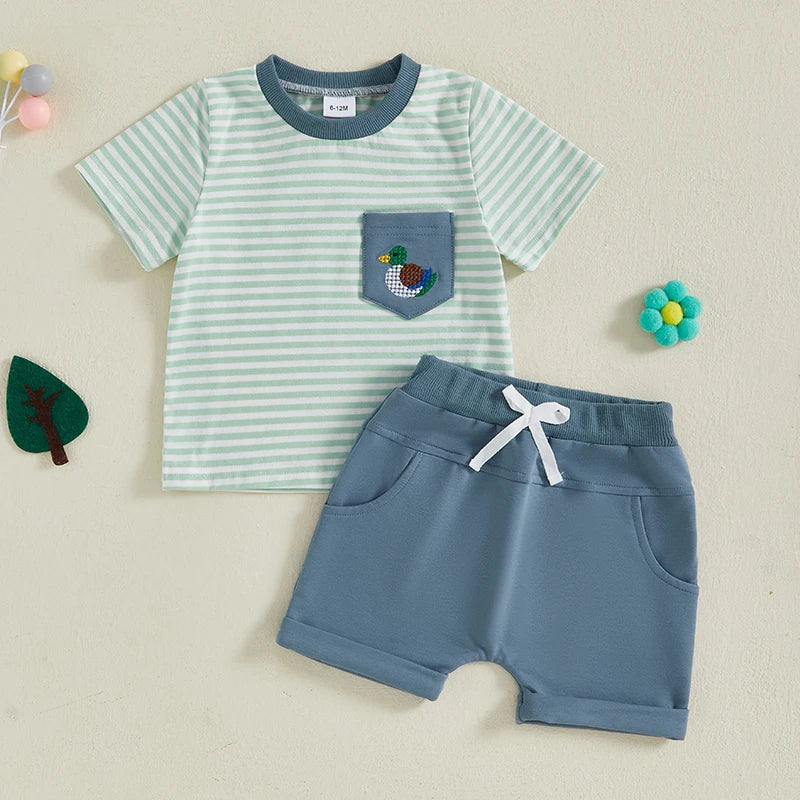 LITTLE DUCKY Striped Outfit