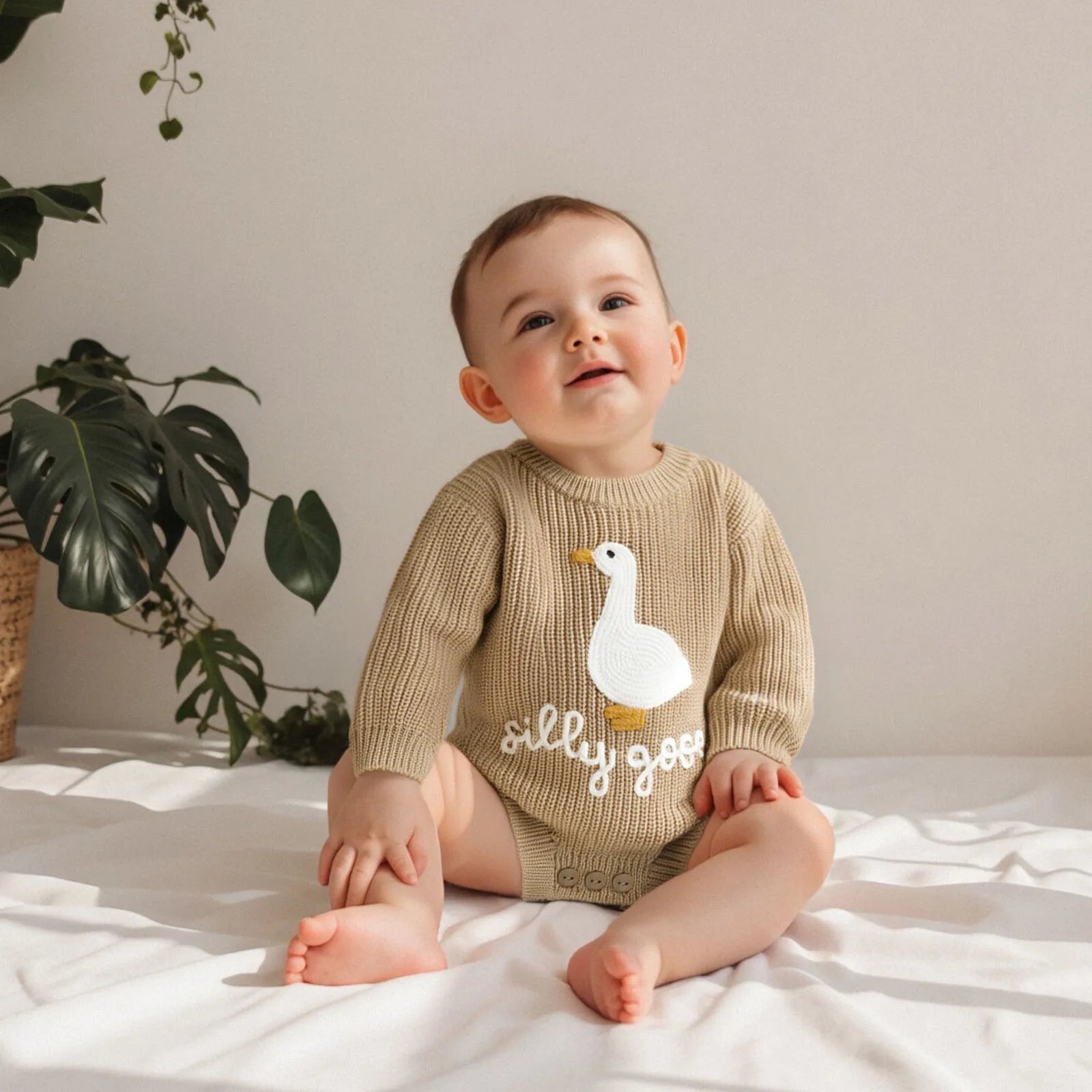 SILLY GOOSE Knitted Romper