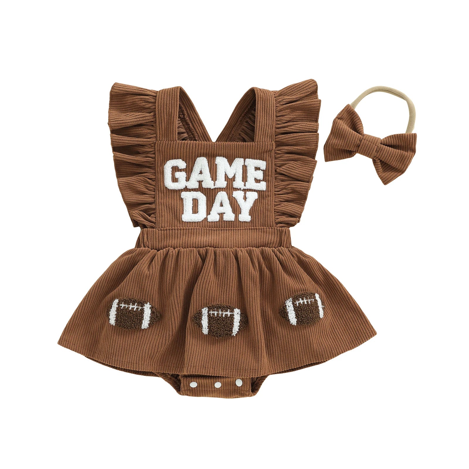 GAME DAY Corduroy Romper Dress 6-12 months